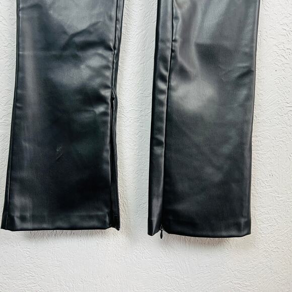 NEW! Zara Faux Leather Hi Rise Legging Black Side Zip Ankle - S - Picture 2 of 7